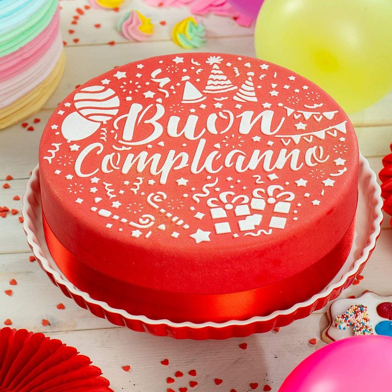 Decora Buon Compleanno 9270930 Stencil Diameter 25 cm