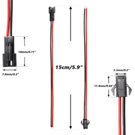 GTIWUNG 22 AWG JST SM 2 Pin Plug Male and Female Connector Adapter with 135 mm Electrical Cable Wire for 3528 5050 LED Light Strip, 20 Pairs