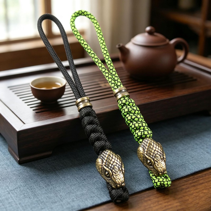 2pcs Knife Lanyards, Paracord Lanyard for Knife EDC Keychains Zipper