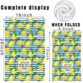 G2TUP Italian Nonna Kitchen Towels Italian Lemons Gifts Dish Italian Grandmother Gifts Sorrento Lemons Towels (Lemons)