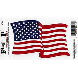 USA Waving Flag Decal for auto, Truck or Boat