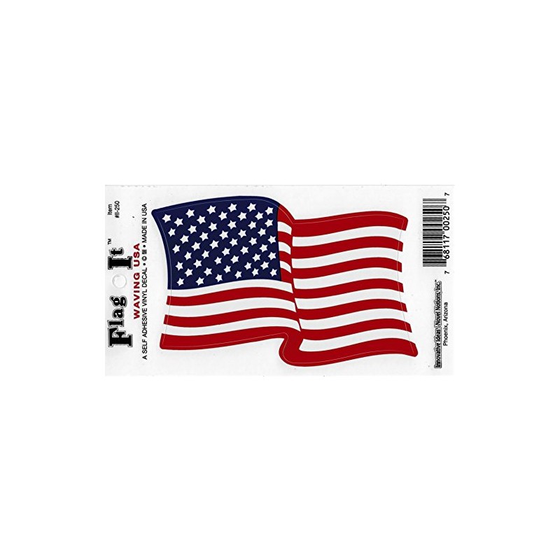 USA Waving Flag Decal for auto, Truck or Boat