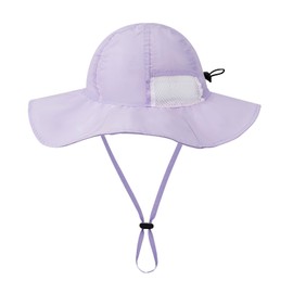 Century Star Wide Brim Sun Hat for Baby Toddler Kids Outdoor UPF 50+ Infant Bucket Cap Boys Summer Hat Girls Beach Hat Purple 3-12 Months