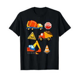 Dump Truck Excavator Cement Mixer Truck Toddler Boys Kids T-Shirt