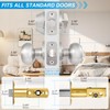 Plustool 4 Pack Exterior Door Lock Set, Satin Nickel Door