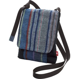 コジット 和ポシェット 久留米織 たて縞紺 16×24cm