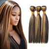 BilltiiWW Highlight Bundles P1B27 Straight Human Hair #1B Mixed With