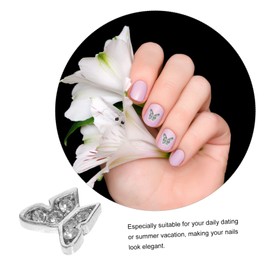 Abaodam 20pcs Rhinestone Butterfly Nail Charms Nail Decorations for Easy Apply for Women for Manicure Shops
