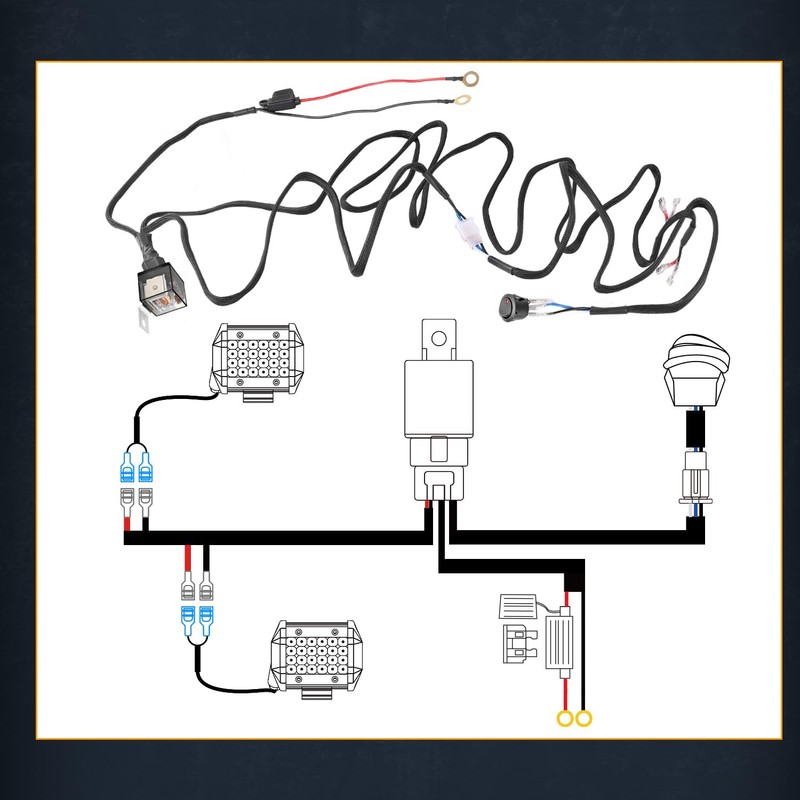 Wiring Harness 2 Lead, Nirider 12V 40A Rocker Switch Relay