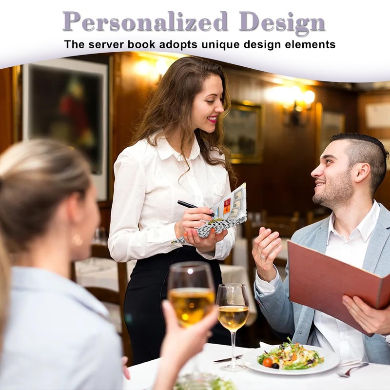 YeeCASE Server Book, Waiter Wallet in High Quality Leather, with