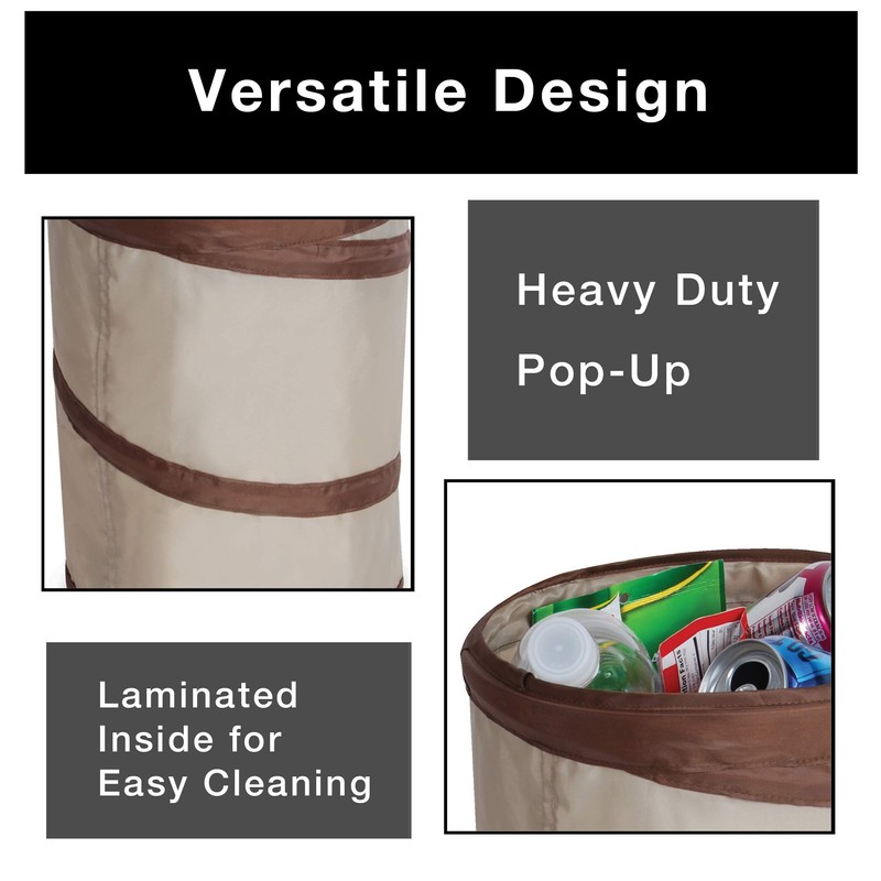 Smart Design Spiral Pop Up Trash Bin with Open Top