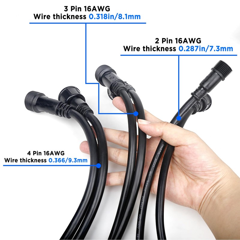 wecan 4 Pin Waterproof Cable Connector Kit 20AWG 28cm Male/Female