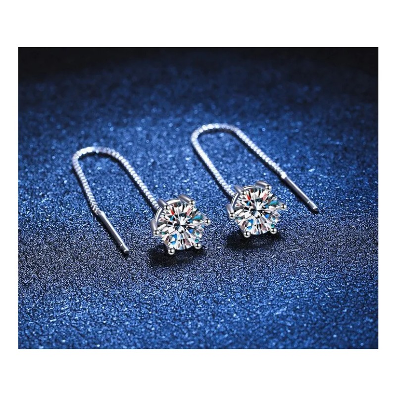 Pendientes Largos de Plata 925 para Niñas con Zirconia AAA,