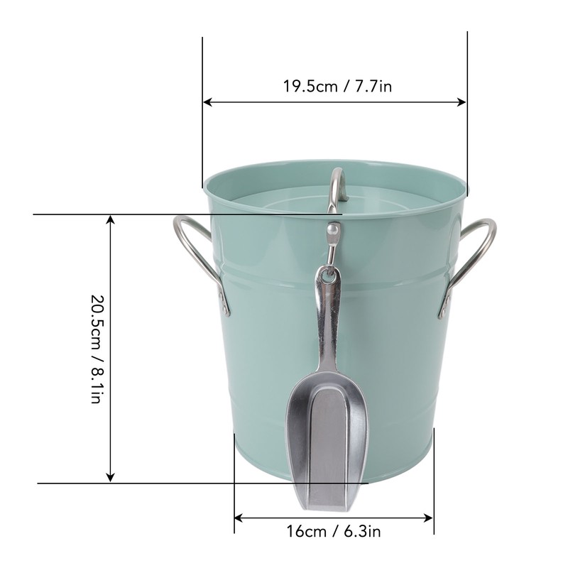 Round Ice Bucket Multipurpose Safe Galvanized Ice Buckets with Lid