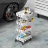 Simple Houseware 4-Tier Multifunctional Rolling Utility Cart with Hanging Buckets,