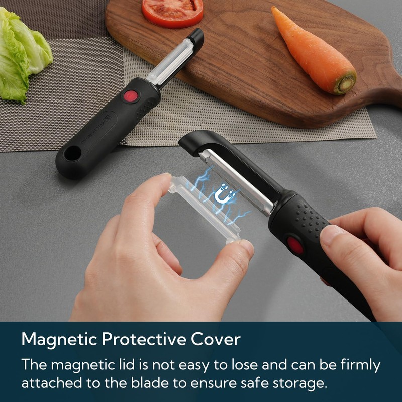 KITCHENDAO Magnetic Vegetable Peeler with Durable Japanese Stainless Steel Sharp