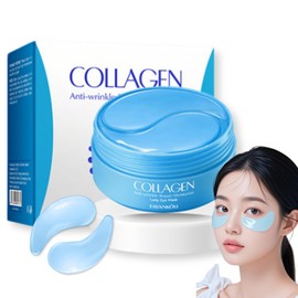 60 pieces collagen eye pads, hyaluronic eye patches, eye pads against dark circles with hyaluronic and collagen, anti-ageing, dark circles removal, swollen eyes, wrinkles, cooling eye pads