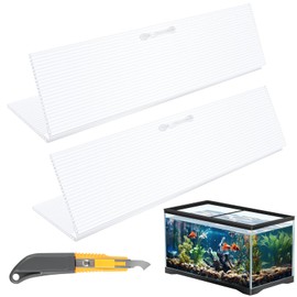 Sieral 2 Pcs Clear Aquarium Canopy Set Polycarbonate Greenhouse Panels 22.95 x 16.61 x 0.24 Inch for 75/90/110 Gallon Fish Tank with Center Brace Aquariums Cover Fish Tank Lid
