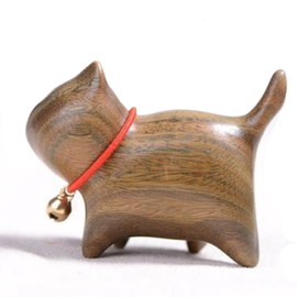 MYDILI ST3 Cat Figurine, Maneki Neko, Entrance Accessory, Interior Decoration, Wooden Maneki Neko, Good Luck, Invitation, Birthday Gift, Figurine, Gardening (ST3)