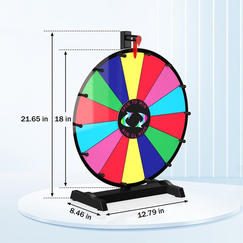 Facilife 18 Inch Prize Wheel Spinner with Stand, 14 Slots