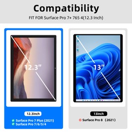 SSS·GRGB [2 Pack Screen Protector for Surface Pro 7 Plus/Pro 7/Pro 6/Pro 5/Pro 4, Tempered Glass, Scratch Resistant, High Responsivity, High Definition -Surface Pen Compatible