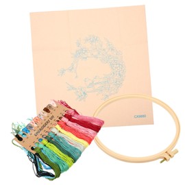 KONTONTY 1 Set DIY Embroidery Starter Kit for Beginners Craft Embroidery Material with Hoop for Easy DIY Projects and Quality Family