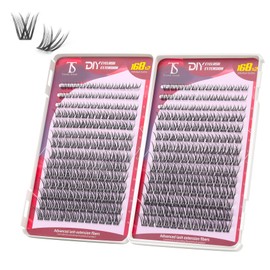 Think Show Imitation Mink Individual Wispy Natural Look Eye Volume Fluffy Lash Clusters DIY False Eyelash Extensions Spikes Kit 8-16mm (S04)