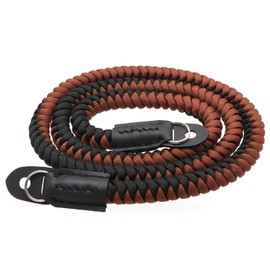 HITHUT Paracord Woven Camera Neck Shoulder Strap Belt Hand Made for SLR DSLR Digital Mirrorless Cameras 42inch Black Brown