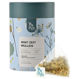 Tea Facto Mint Zest Mullein Tea Bags - Whole Mullein Leaf Tea and Spearmint Tea Bags with Monk Fruit Seeds - 25 Bulk Pack RespiratoryRestore/Mullein25