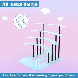 Riuog Metal Bracket for Toniebox,Floating Shelf for Tonies Figures 20-35pcs Storage,Metal Display Stage for Toniebox Player,Children's Room Decorations and Gifts (Blue)