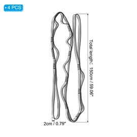 PATIKIL 59 Inch Daisy Chain Straps, 4 Pack Strong Climbing Strap Adjustable Nylon Chain Sling with 8 Loops for Aerial Yoga Hammock Swing, Gray