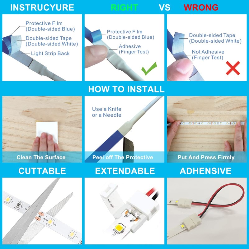 Motion Sensor Lights Indoor Plug-in LED Step Lights Strip with