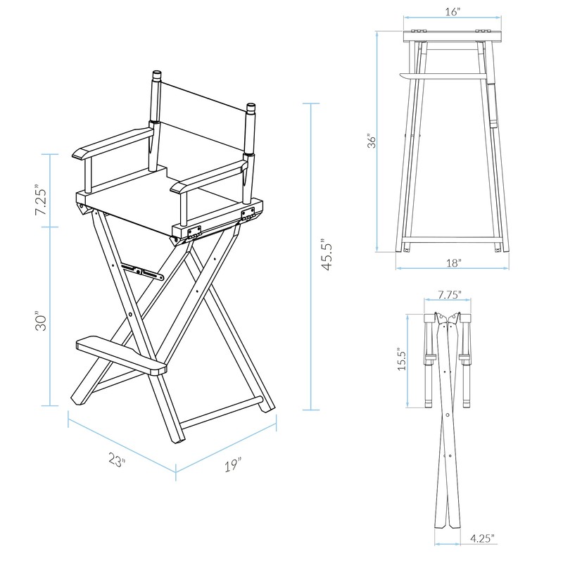 30" Director's Chair White Frame-Tangerine Canvas