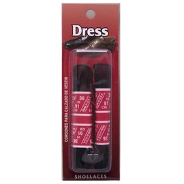 Flat Style Dress Shoe Laces (2 Pair) (27 Inch, Black)