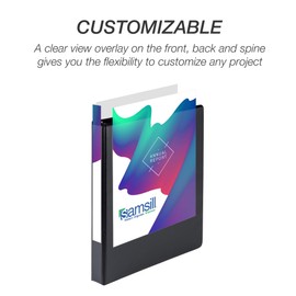 Samsill Durable 1 Inch D Ring Black Binder/Customizable Clear View Binder/Bulk Binder 12 Pack/Black 3 Ring Binder/One Inch Binder