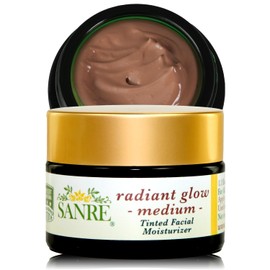 SanRe Organic Skinfood - Radiant Glow Medium - Organic Tinted Facial Moisturizer For All Skin Types