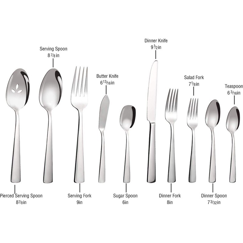Brightown Silver Silverware Flatware Cutlery Set Stainless Steel 45 Pieces-