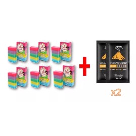 E-karly 6 Pzas Jabón Aclarante Tailand+ Regalo 2 Mascarilas Volcano