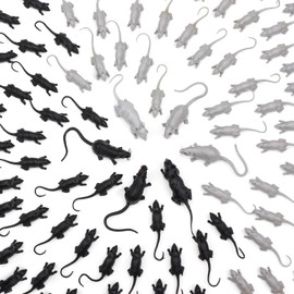 DOITEM 76 Piece Mini Faux Rats Bulk Plastic Faux Mouse Toys Realistic Pranks Mice Simulated Large and Small Mouse Rat Decorations for Christmas, April Fools' Day, Creepy Prank Party Supplies