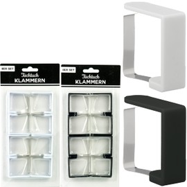 Cepewa Set of 8 tablecloth clips, size approx. 40 x 40 mm, 1 of 2 colours, with metal clip