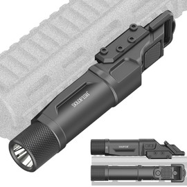 Solofish 1750 Lumens Tactical Flashlight is Compatible with Picatinny/Mlok Rail for Rifle, Weapon Light with Strobe/Momentary, with Switch Protection Guard