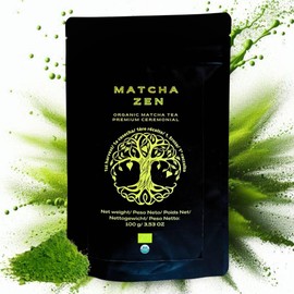 Organic Matcha Green Tea Powder 100 g | Ceremonial Grade | Premium Matcha tea | Collagen | Macha | Bio Certified | Vegan | MATCHA ZEN