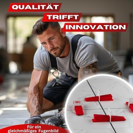 M&N Tile Levelling System Set 1 mm, 1.5 mm, 2 mm, 3 mm Mega Selection (100 x 1 mm Tabs, 50 x Wedges) – Tile Laying Aid Tool for Leien & Professional – Tiling Tile Levelling System Accessories