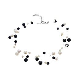 Treasure Bay Womens Pearl Necklace | Stunning Multi-strand Freshwater Pearl Necklace for women girls | Bridal jewellery (Multicolour)