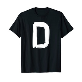 Creative Bold White Letter D - Design - Alphabet - Marker T-Shirt