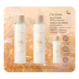 Tónico Facial de Arroz Coreano I'm From Pack 3 Hidratante Iluminador 330ml