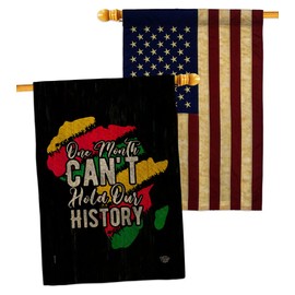 Hold Our History Burlap House Flag - Pack Black Lives Matter BLMCelebrates African Americans Heritage USA Vintage Applique - Decoration Banner Small Garden Yard Gift Double-Sided Made In 28 X 40