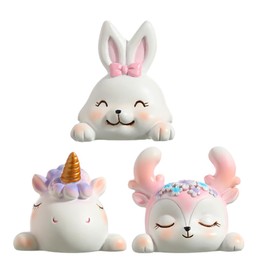 HOODANCOS Desktop Photo Holder Pack of 3 Unicorn Rabbit Deer Shape Animal Place Card Memo Holder Stand Photo Clips Holder Desk Stand for Memo Paper Notes Memo Clips