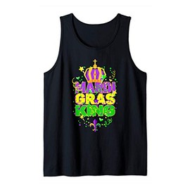 Mens Funny Carnival Party Confetti Outfit - Mardi Gras King Crown Tank Top