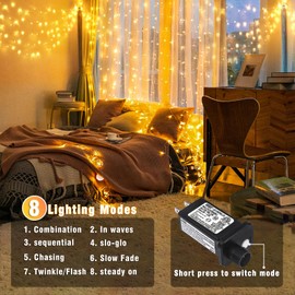 Warm White Christmas Lights Outdoor, 132FT 400LED Christmas Tree Lights with Timer Connectable Waterproof, Clear Twinkle String Lights for Indoor House Room Window Patio Party Wedding Festival Decor